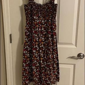Brown Floral Cotton Dress